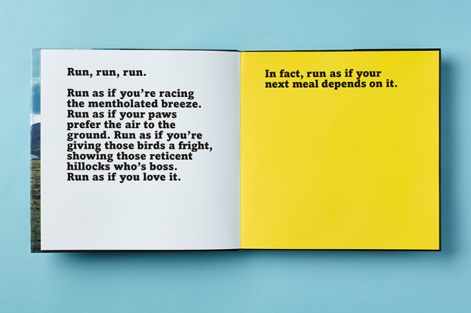 Translocation book spread typography - Run, run, run