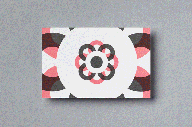 Animated gif of business cards changing