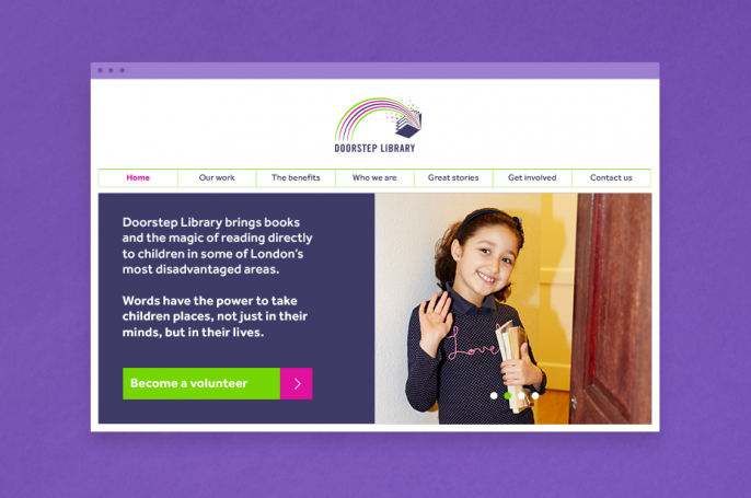 Doorstep library literacy charity responsive website visual