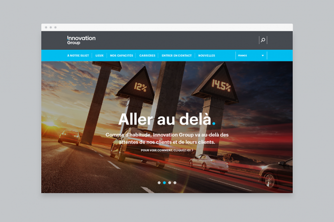Innovation group responsive website in french translation