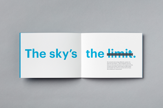 The sky is the limit - typography brochure spread