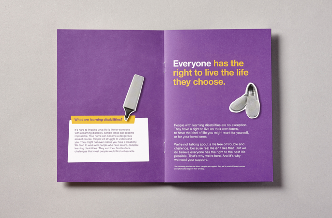 learning disability charity brochure spread