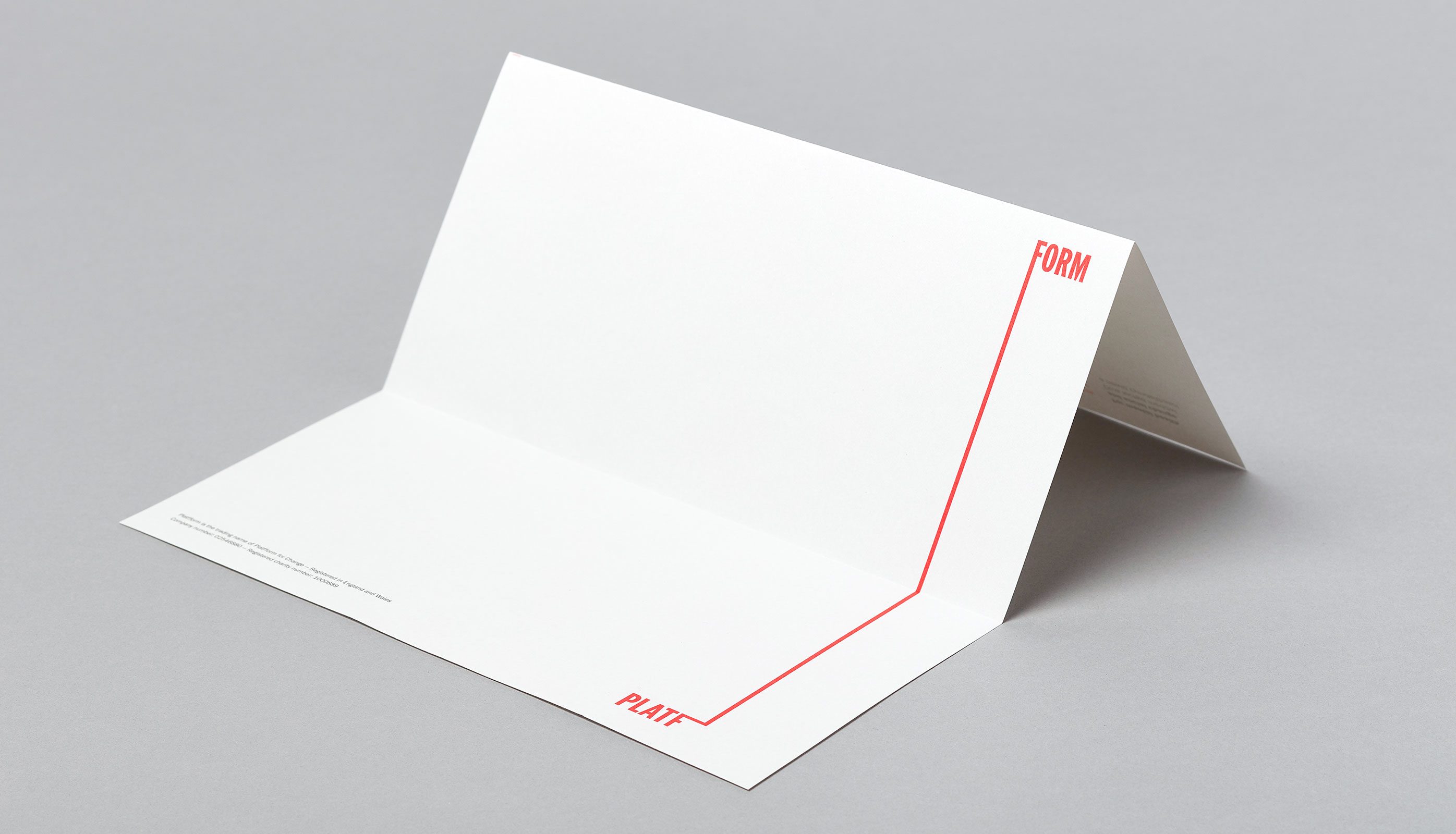 Branded letterhead showing long stretched Platfform logo