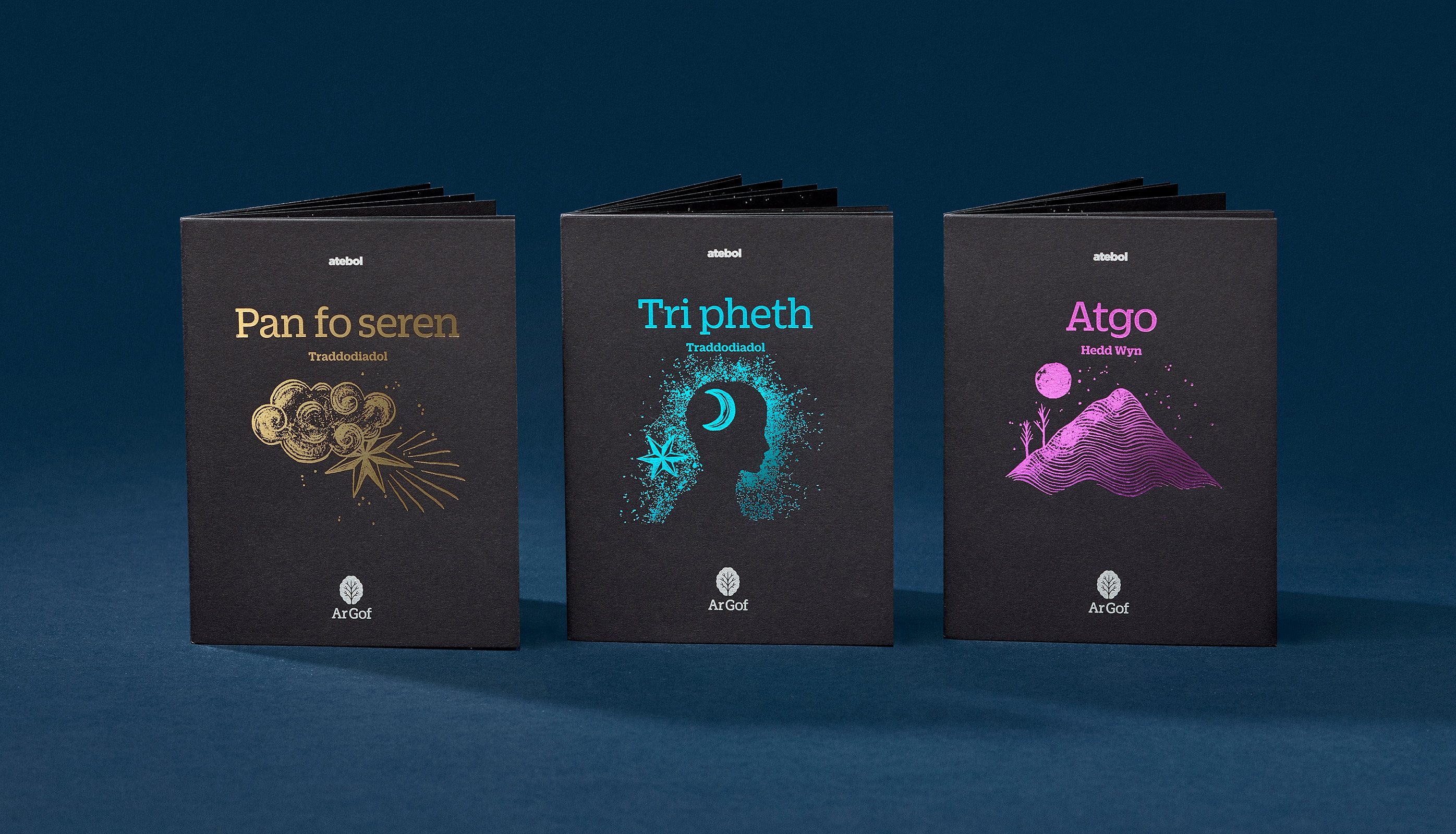 Line up of beautiful small poetry books with contemporary design