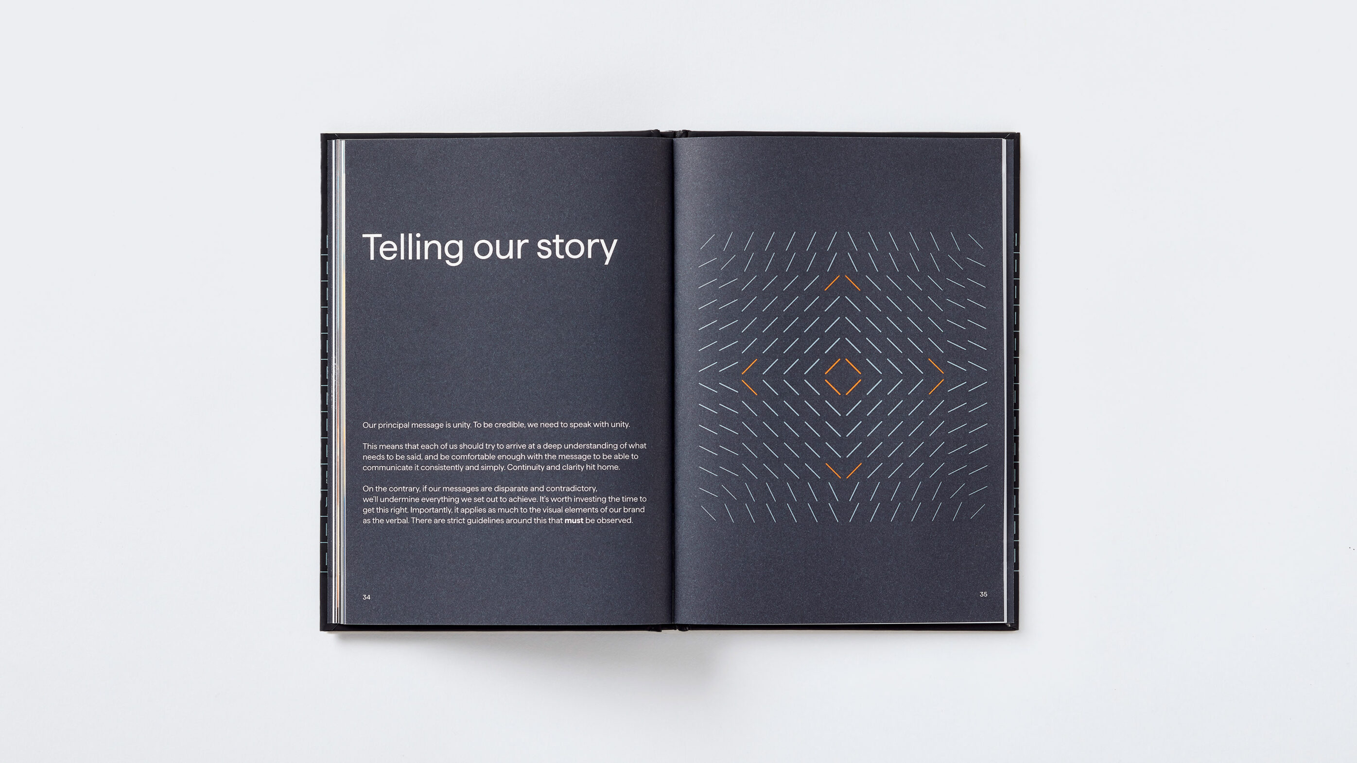 Funds industry brand book setting out brand story